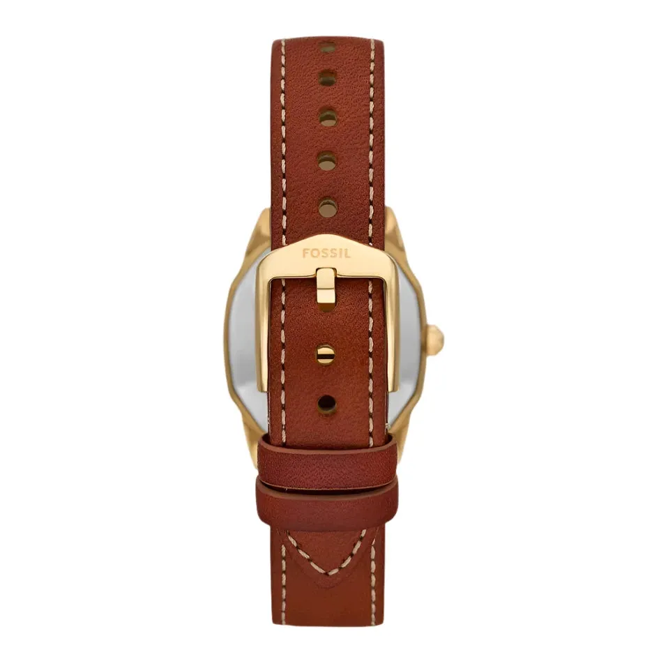 Fossil Harlow Ladies Three-Hand Medium Brown Leather Watch