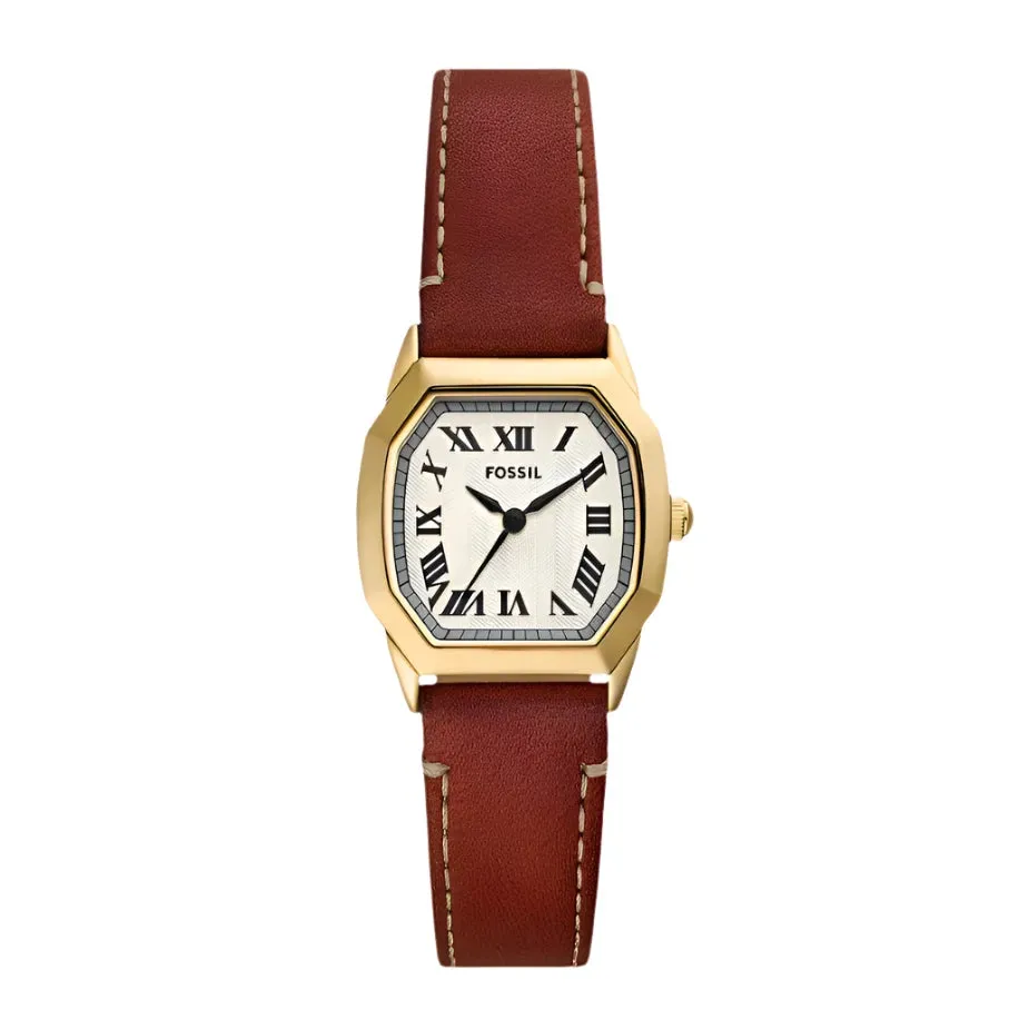 Fossil Harlow Ladies Three-Hand Medium Brown Leather Watch