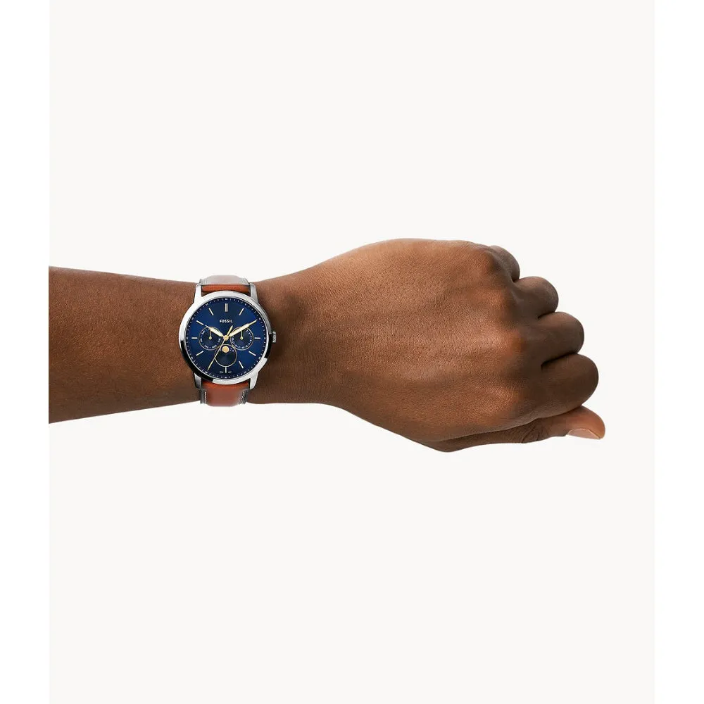 Fossil Neutra Men's Moonphase Multifunction Brown Eco Leather Watch