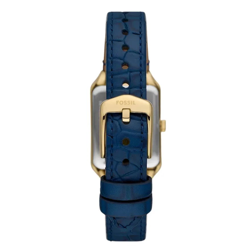 Fossil Raquel Ladies Three-Hand Date Navy Croco LiteHide™ Leather Watch