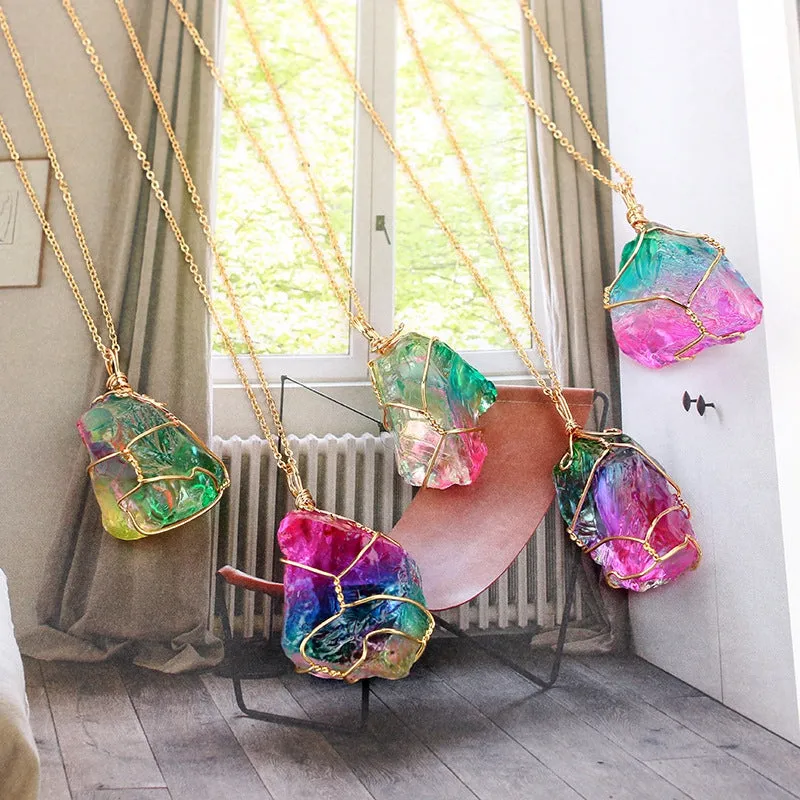 Galaxy Quartz Rainbow Necklace