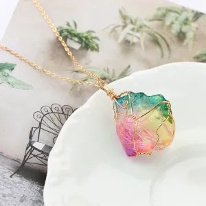 Galaxy Quartz Rainbow Necklace