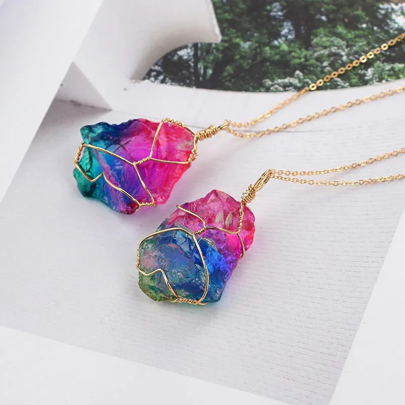 Galaxy Quartz Rainbow Necklace