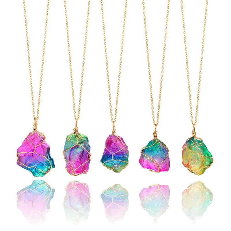 Galaxy Quartz Rainbow Necklace