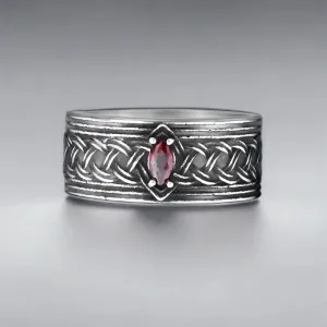 Gemstone Men Vintage Nordic Viking Men Rings