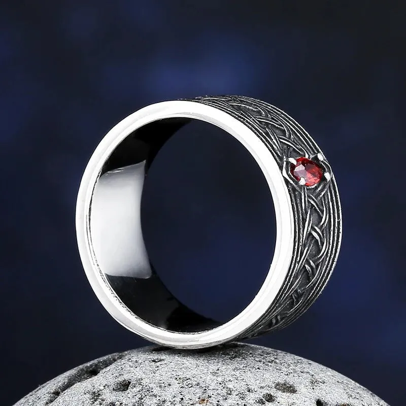Gemstone Men Vintage Nordic Viking Men Rings