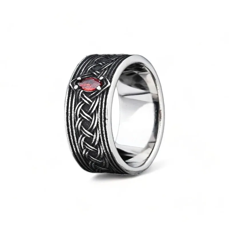 Gemstone Men Vintage Nordic Viking Men Rings