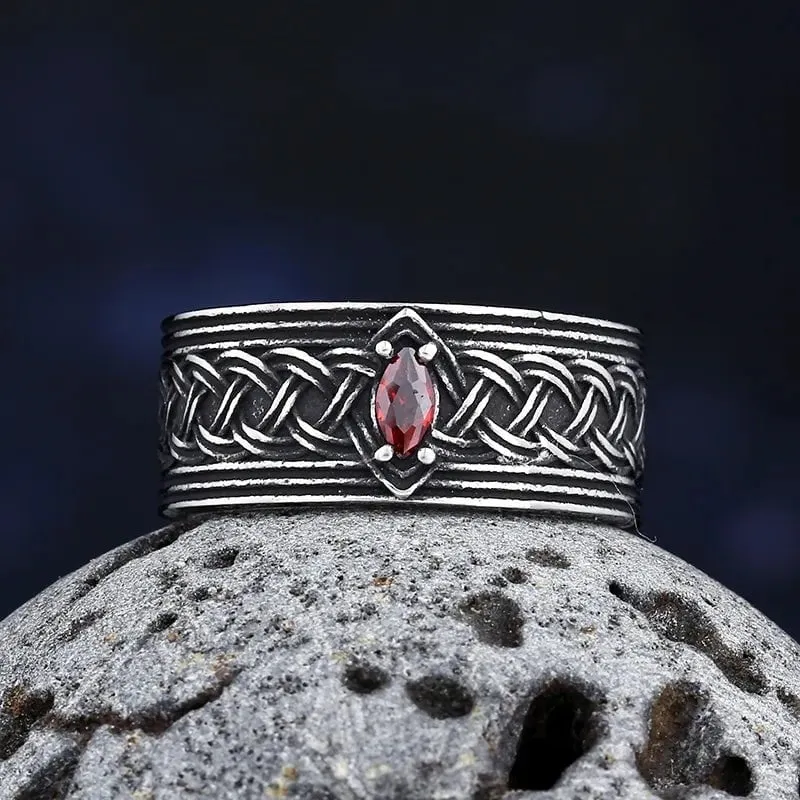 Gemstone Men Vintage Nordic Viking Men Rings