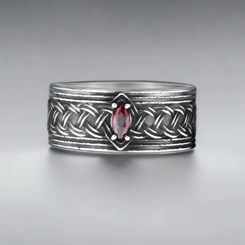 Gemstone Men Vintage Nordic Viking Men Rings