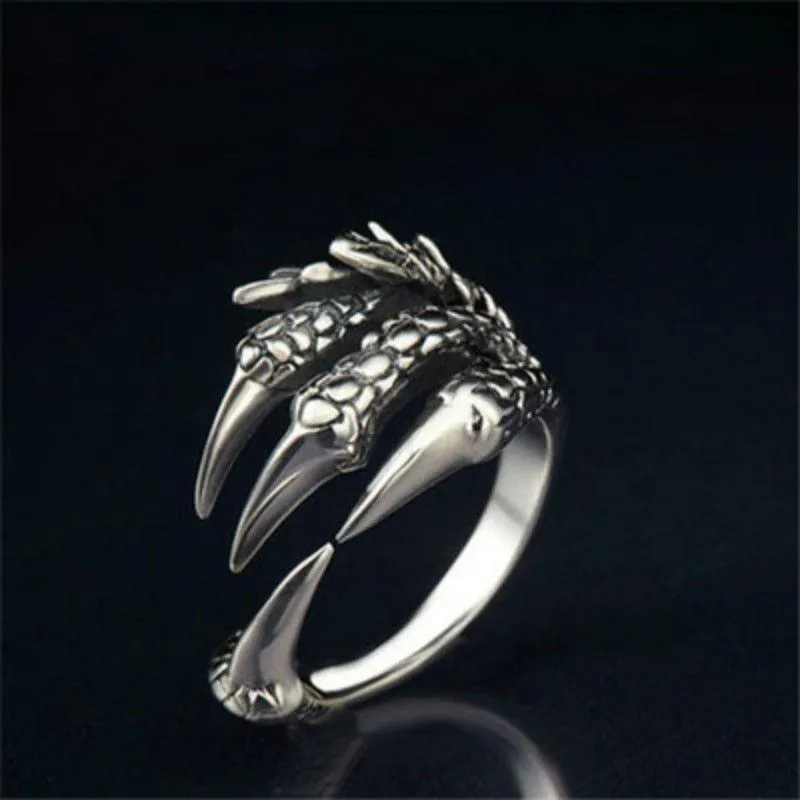 Get the Edgy Look with Stainless Steel Vintage Silver Eagle Animal Rings