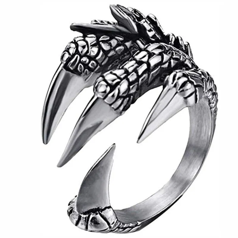 Get the Edgy Look with Stainless Steel Vintage Silver Eagle Animal Rings