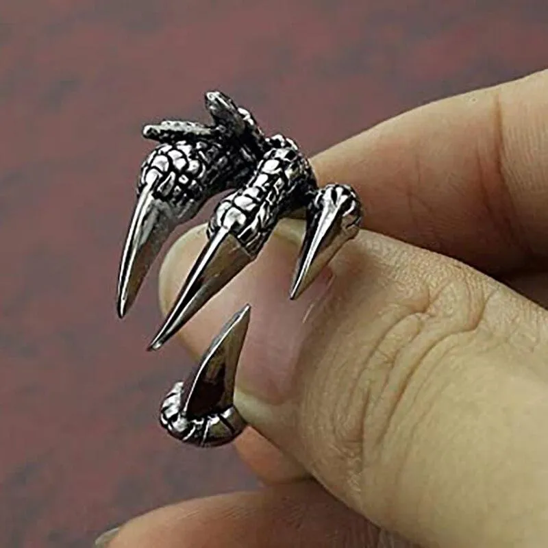 Get the Edgy Look with Stainless Steel Vintage Silver Eagle Animal Rings