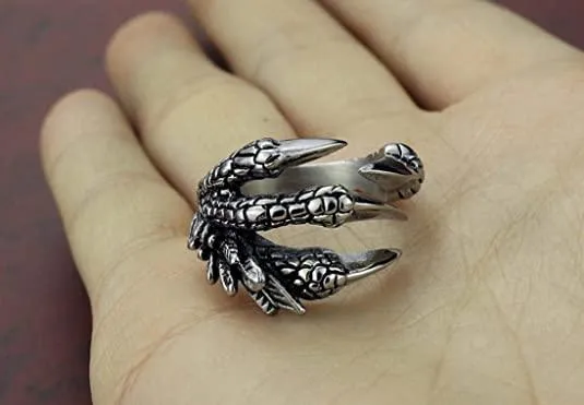 Get the Edgy Look with Stainless Steel Vintage Silver Eagle Animal Rings