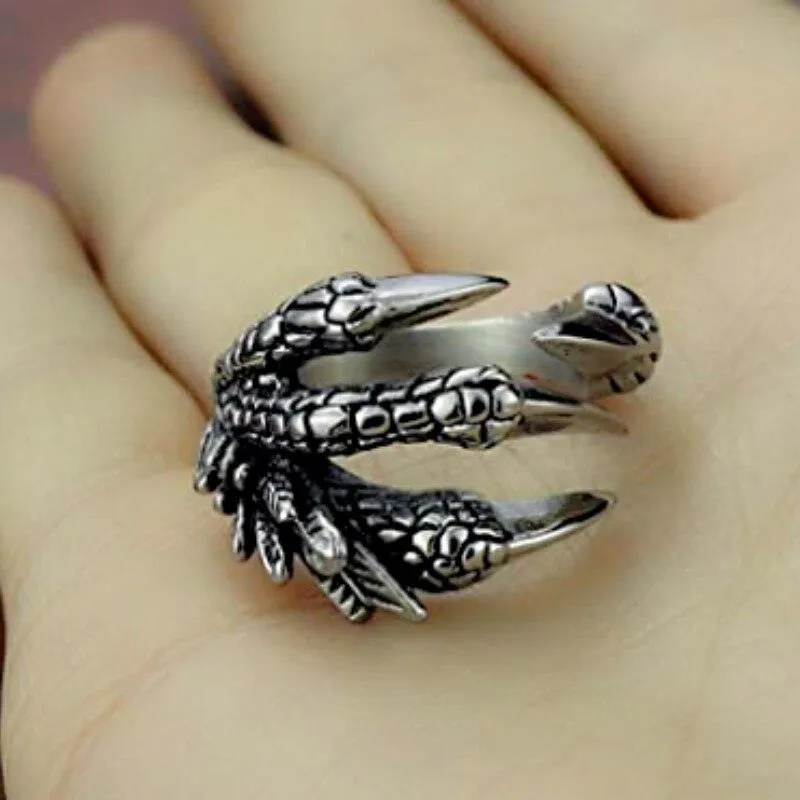 Get the Edgy Look with Stainless Steel Vintage Silver Eagle Animal Rings