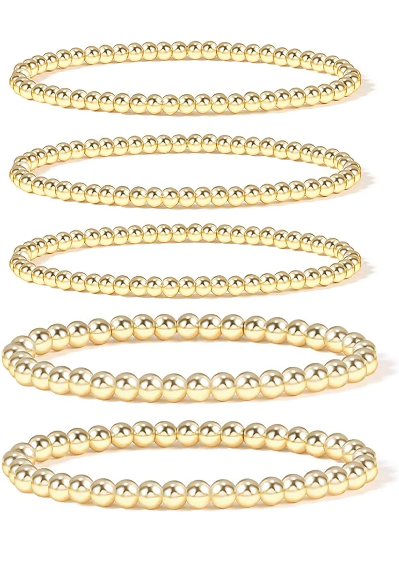 Gigi 14k Gold Plated Beaded Bracelets Set Of 2