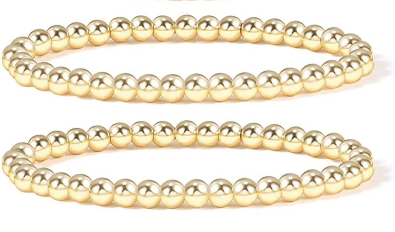 Gigi 14k Gold Plated Beaded Bracelets Set Of 2