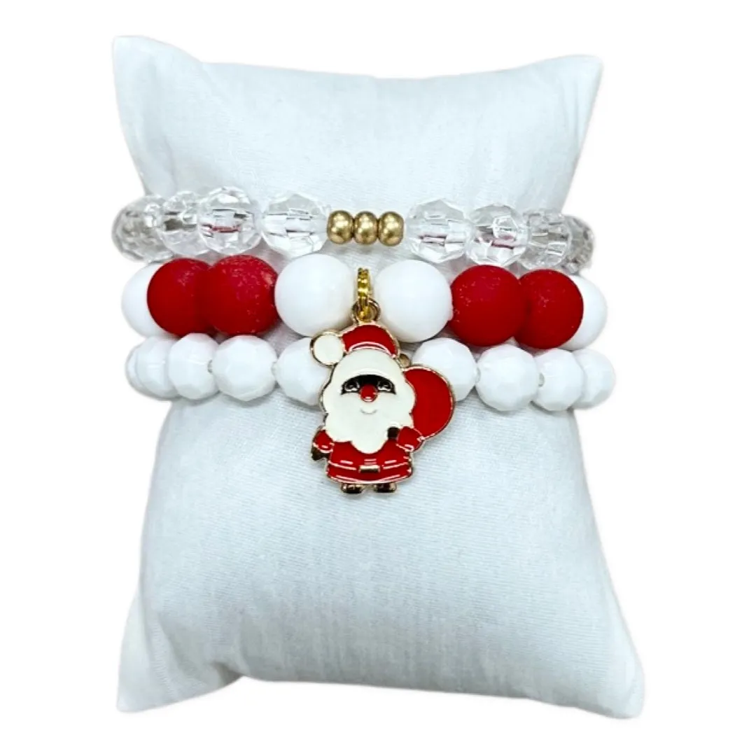 Girls Holiday Bracelet Stack - Santa Baby