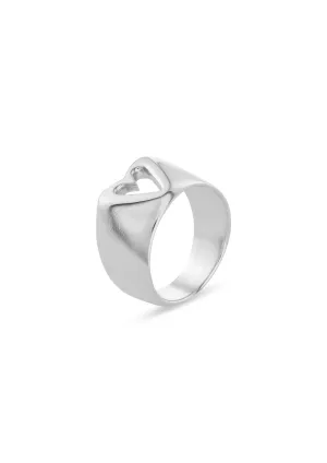 Glam Heart Ring Silver