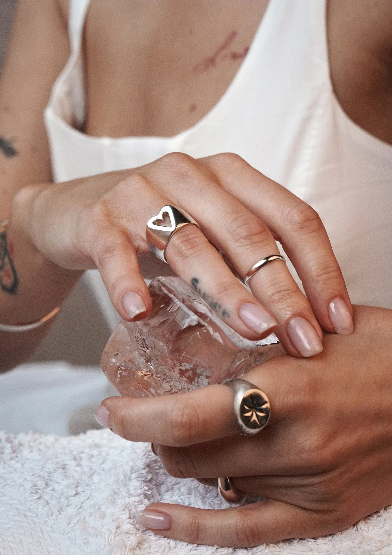 Glam Heart Ring Silver