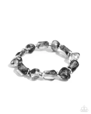 GLASSY Genre - Black - Varying Shape Paparazzi Stretchy Bracelet