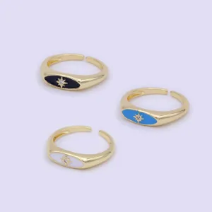 Gold Filled Star Signet Gold • Ring Dainty Band Minimalist • Open Adjustable Ring Stackable Simple Minimalistic S-379 ~ S-381
