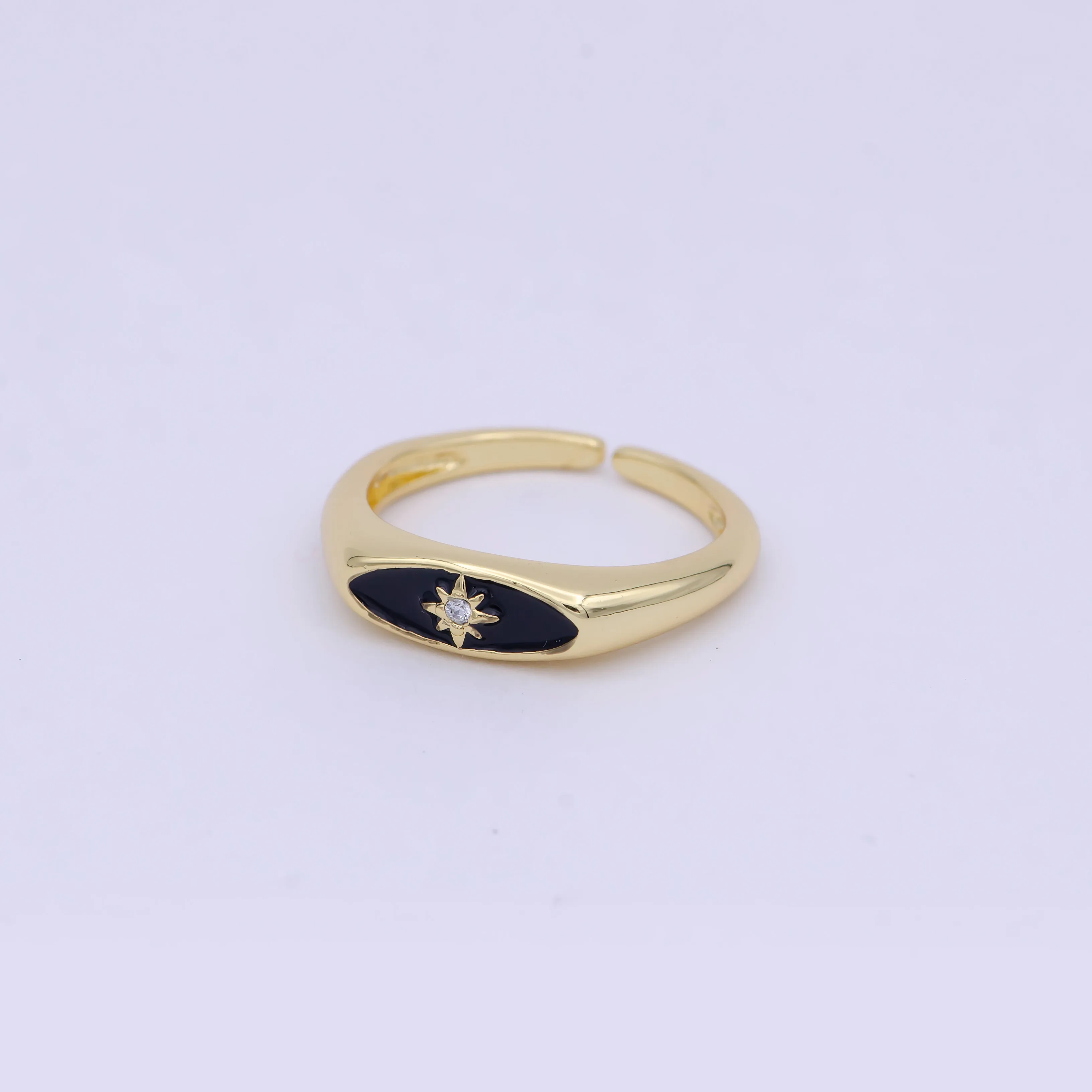 Gold Filled Star Signet Gold • Ring Dainty Band Minimalist • Open Adjustable Ring Stackable Simple Minimalistic S-379 ~ S-381