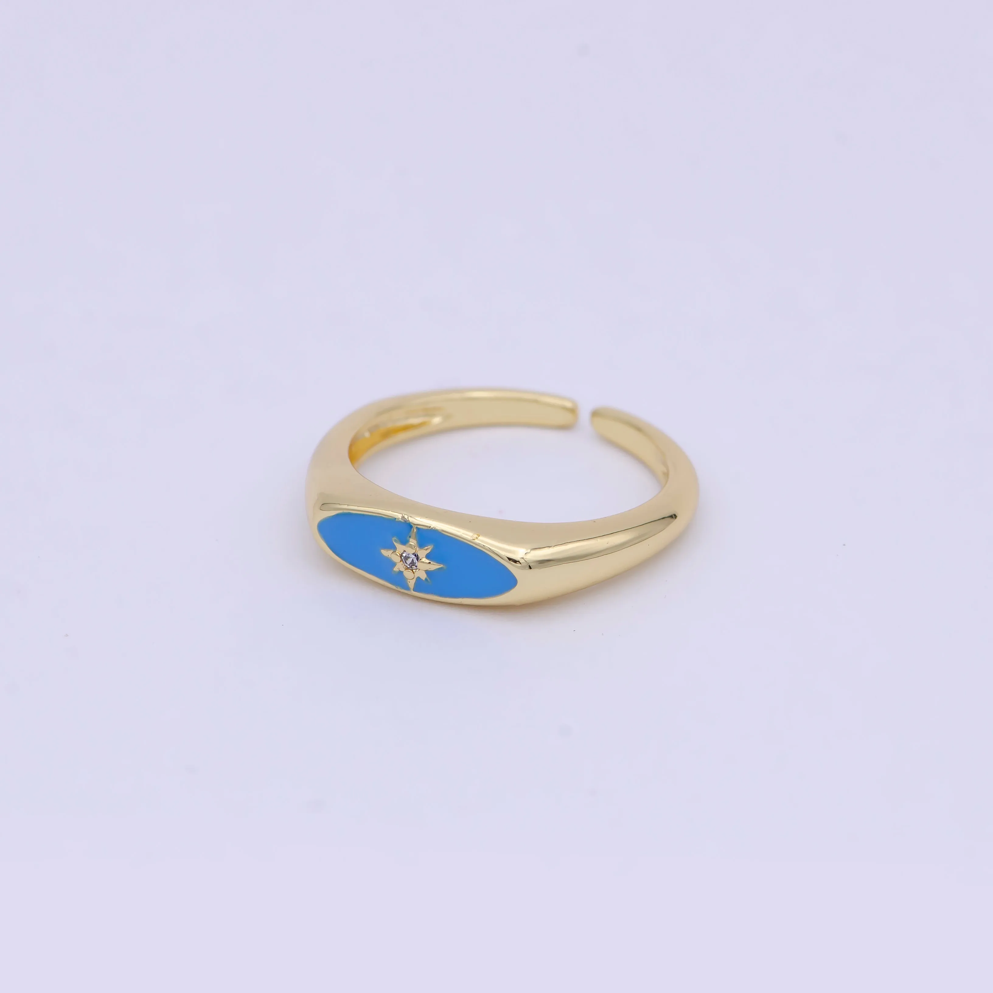 Gold Filled Star Signet Gold • Ring Dainty Band Minimalist • Open Adjustable Ring Stackable Simple Minimalistic S-379 ~ S-381
