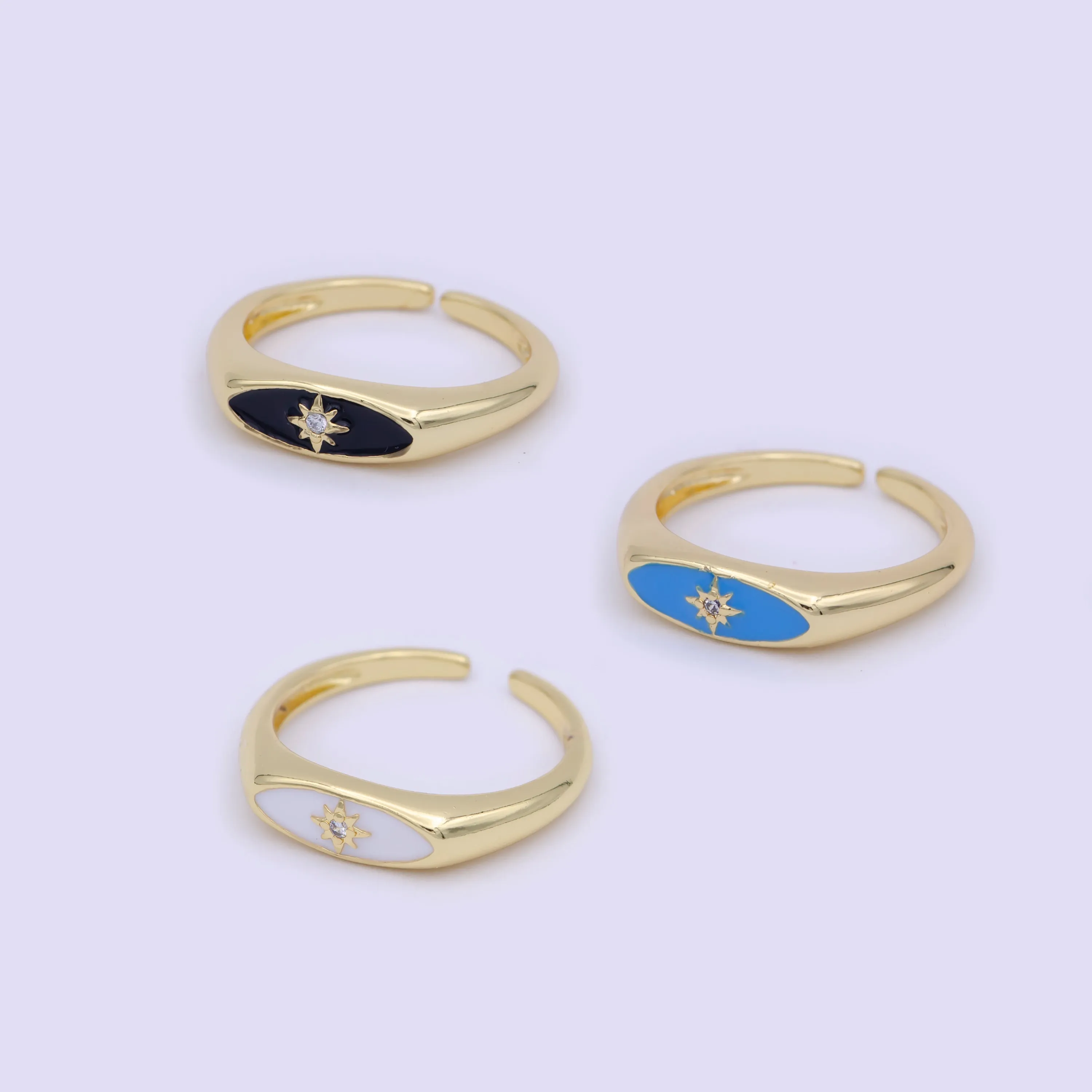 Gold Filled Star Signet Gold • Ring Dainty Band Minimalist • Open Adjustable Ring Stackable Simple Minimalistic S-379 ~ S-381