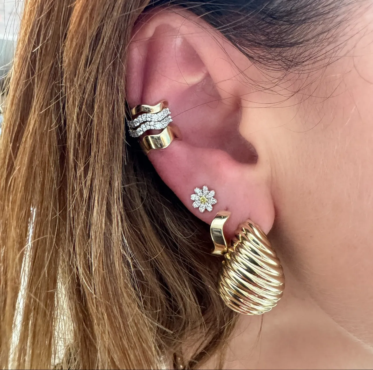 Gold Form Huggie Hoops