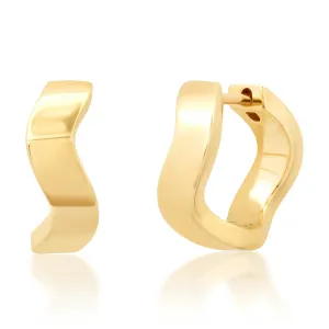 Gold Form Huggie Hoops