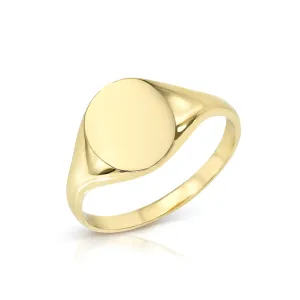 Gold Oval Shaped Signet Ring