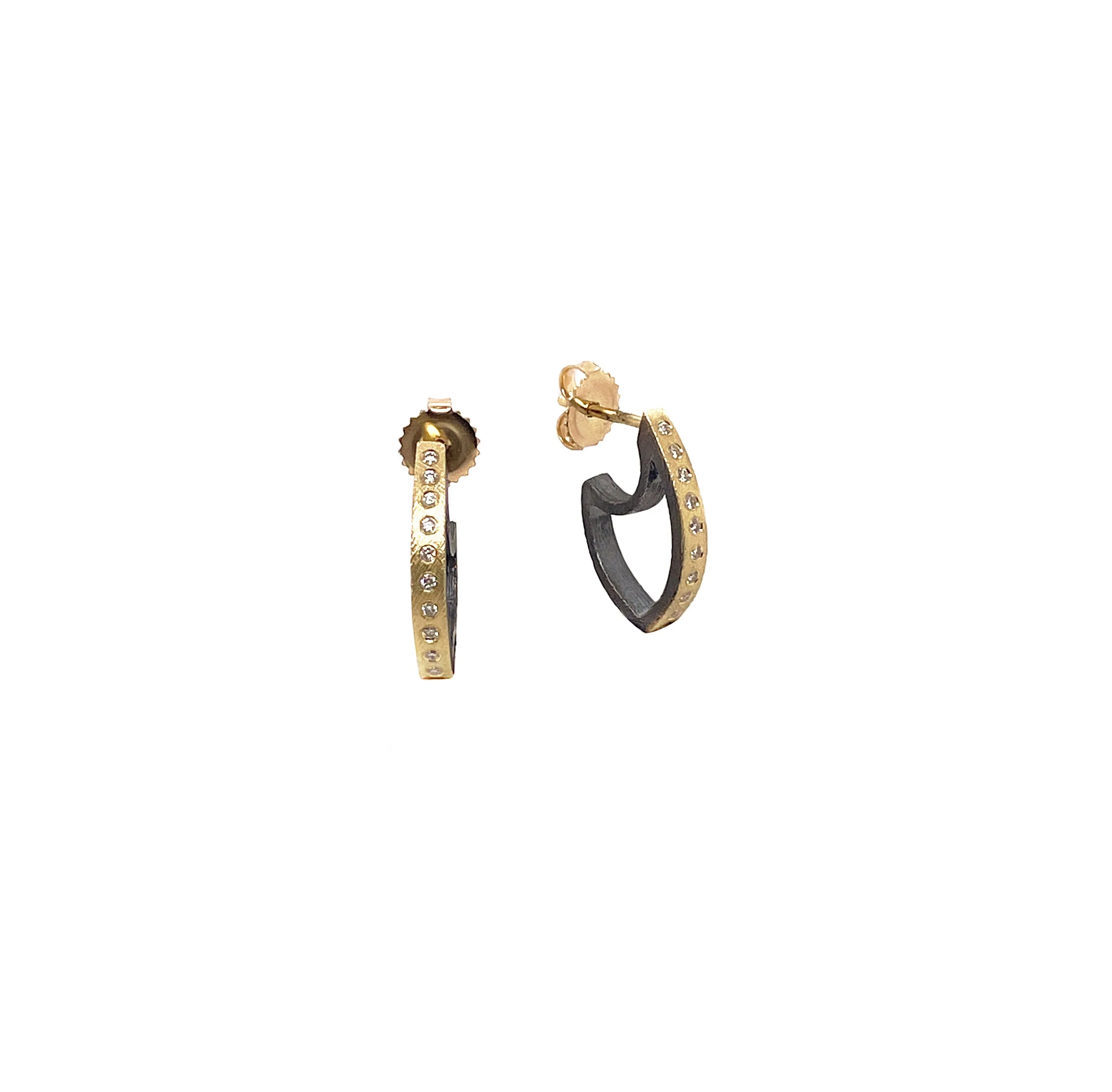 Gold Small Marquis Celine Hoops