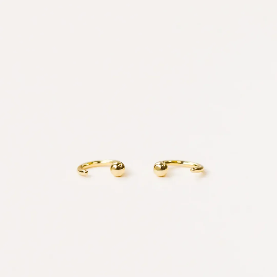 Gold Sphere Huggies
