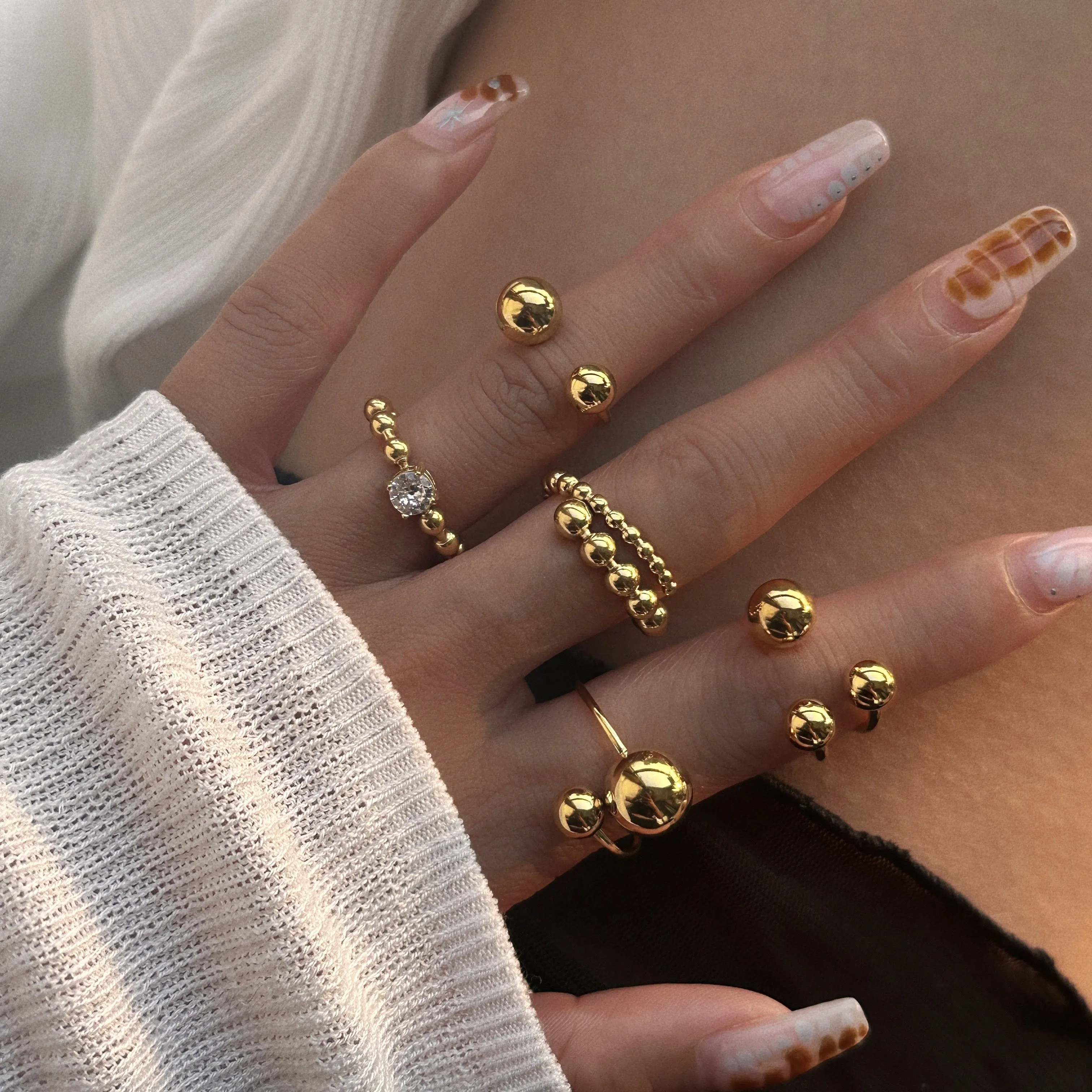 Golden Dazzle Open Rings
