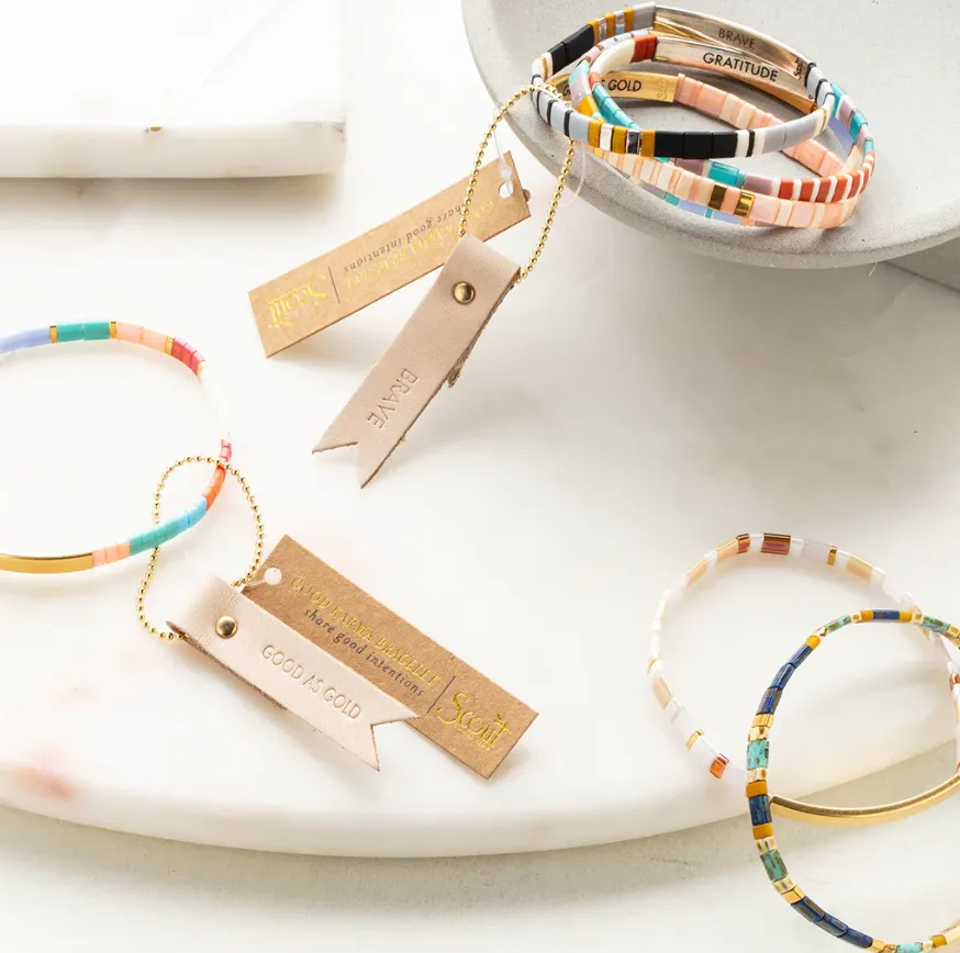 Good Karma Miyuki Bracelet | Sparkle & Shine - Raven/Silver