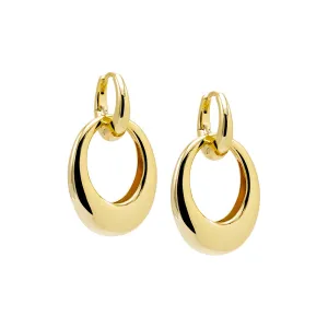 Graduated Oval Drop Huggie Earring