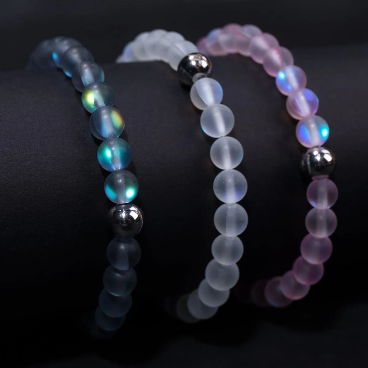 Grey | Silver | Mermaid Glass Bead Bracelet