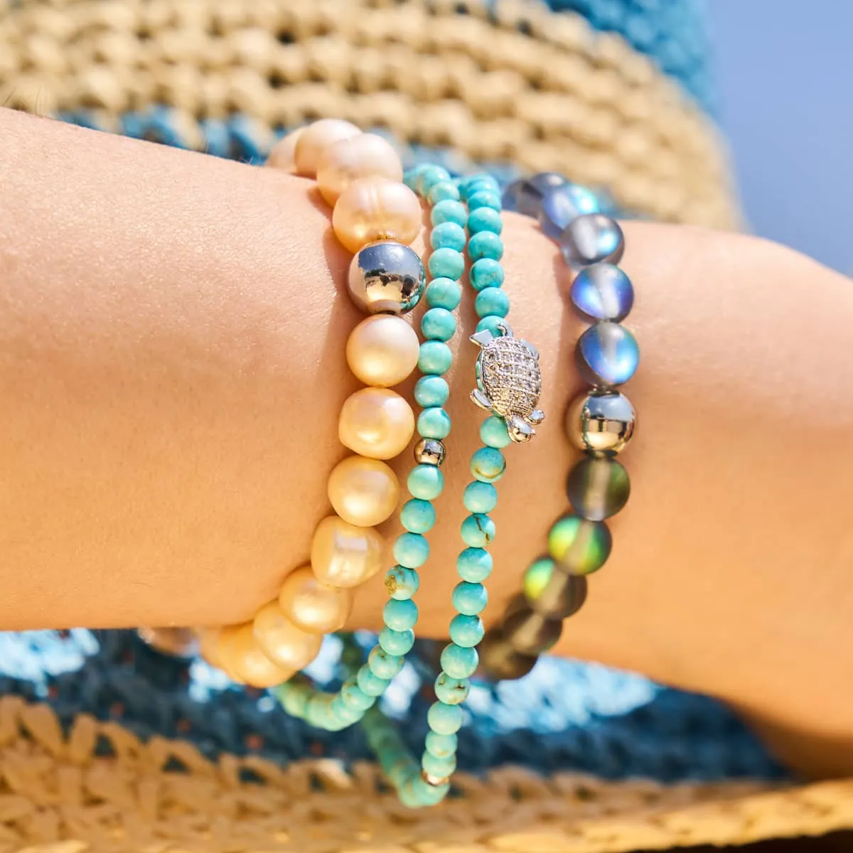 Grey | Silver | Mermaid Glass Bead Bracelet