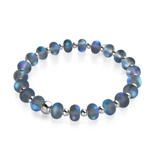Grey | Silver | Mermaid Glass Macaron Bracelet