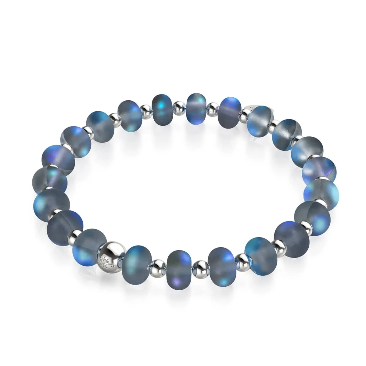 Grey | Silver | Mermaid Glass Macaron Bracelet