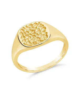 Hammered Square Signet Ring