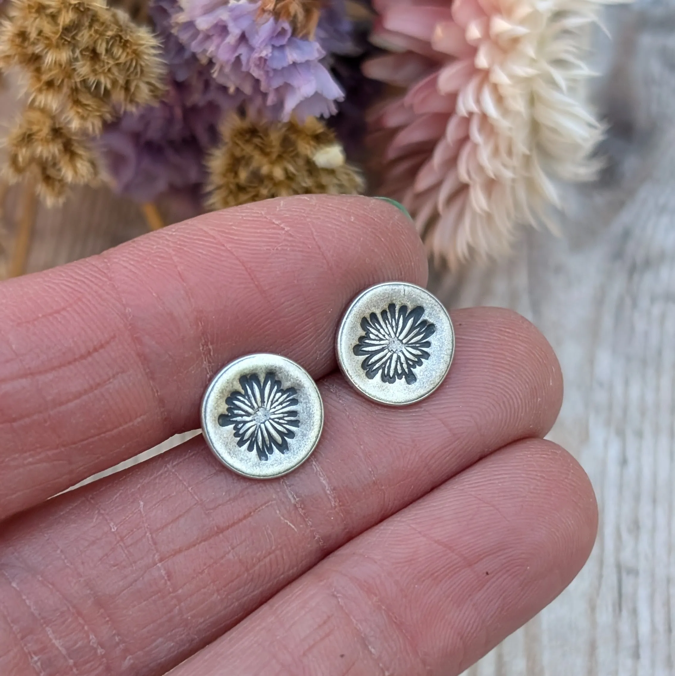 Hammered Stud Earrings