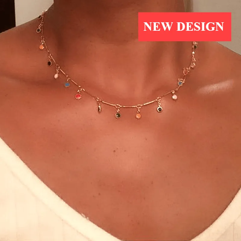 Handmade Luxury Modern Summer Beach Trend Style Bohemian Cowrie Conch Shell Pendant Necklace for Women