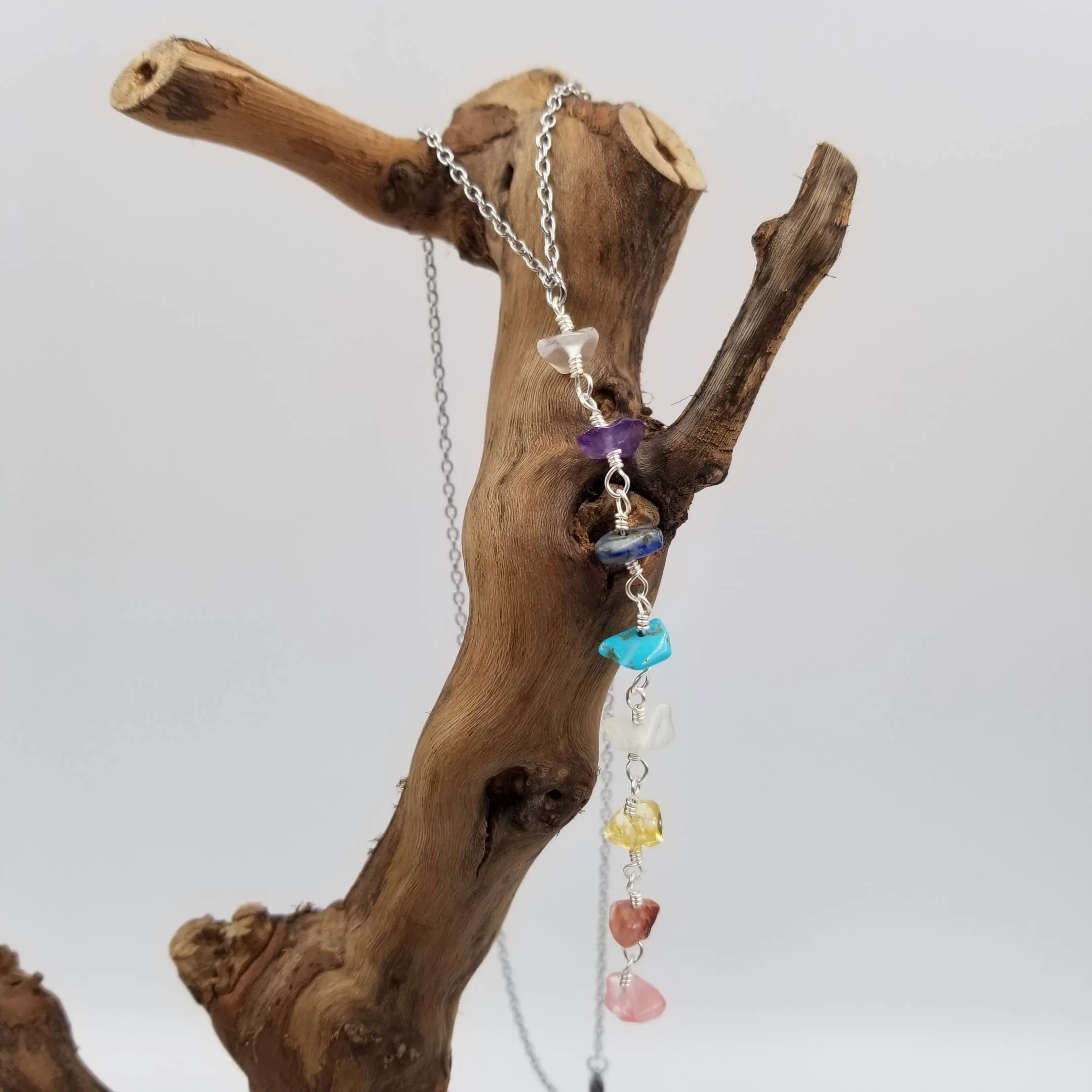 Handmade Winding Stacking Natural Stone Chakra Necklaces
