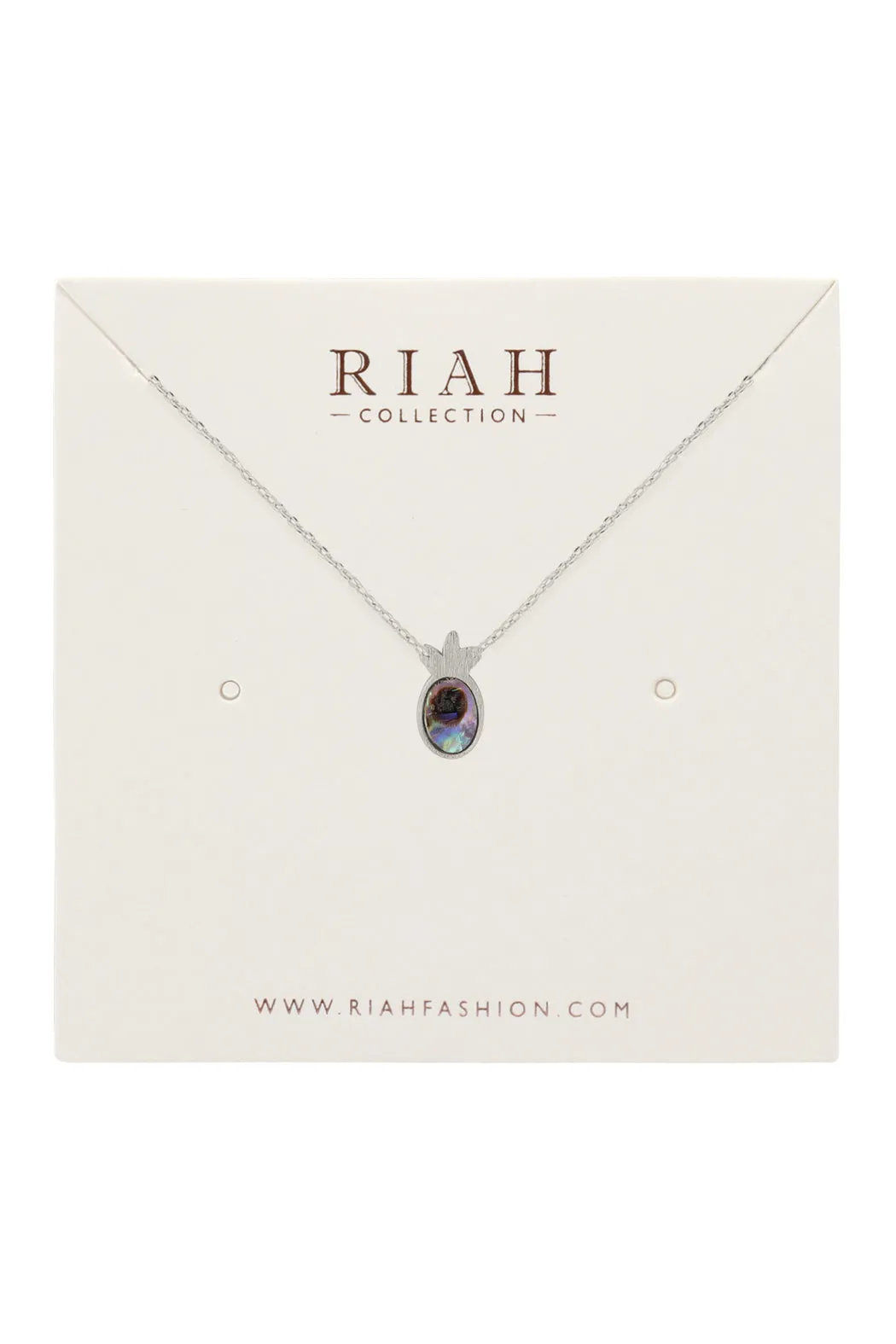 HDNEN609 - PINEAPPLE WITH ABALONE SHELL PENDANT NECKLACE