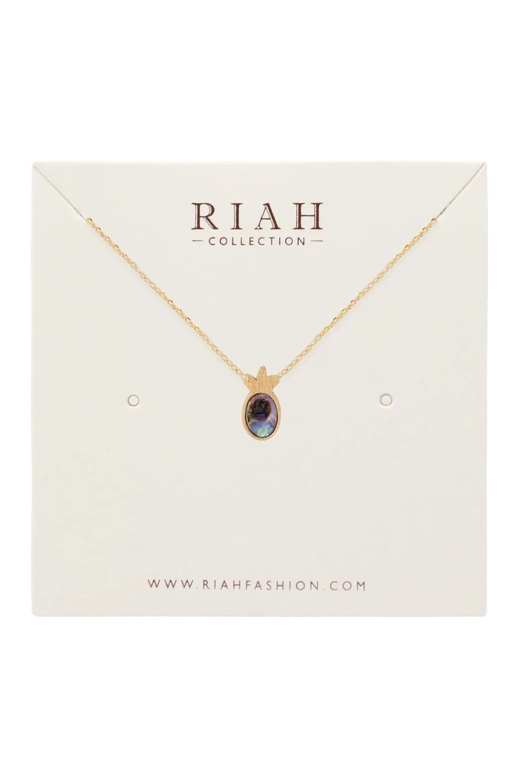 HDNEN609 - PINEAPPLE WITH ABALONE SHELL PENDANT NECKLACE