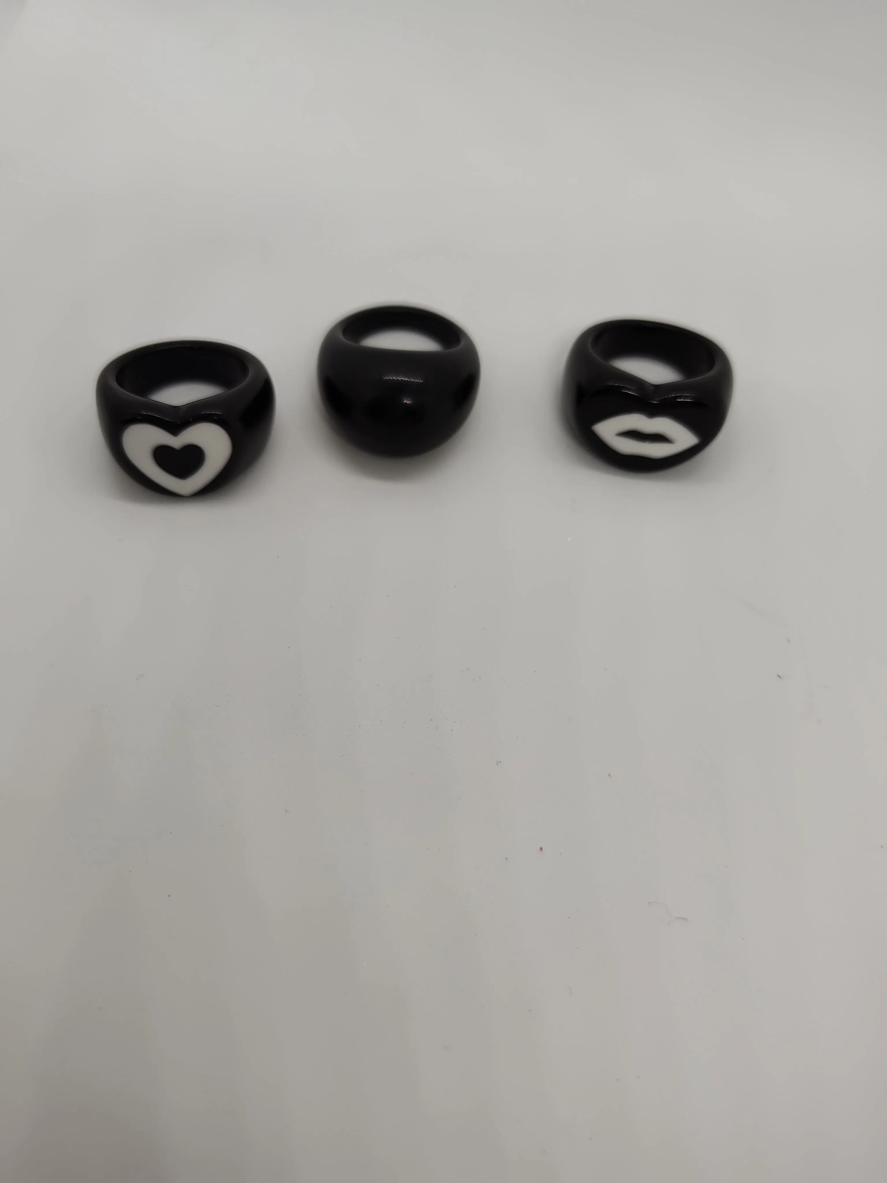 Heavy Black Resin Rings