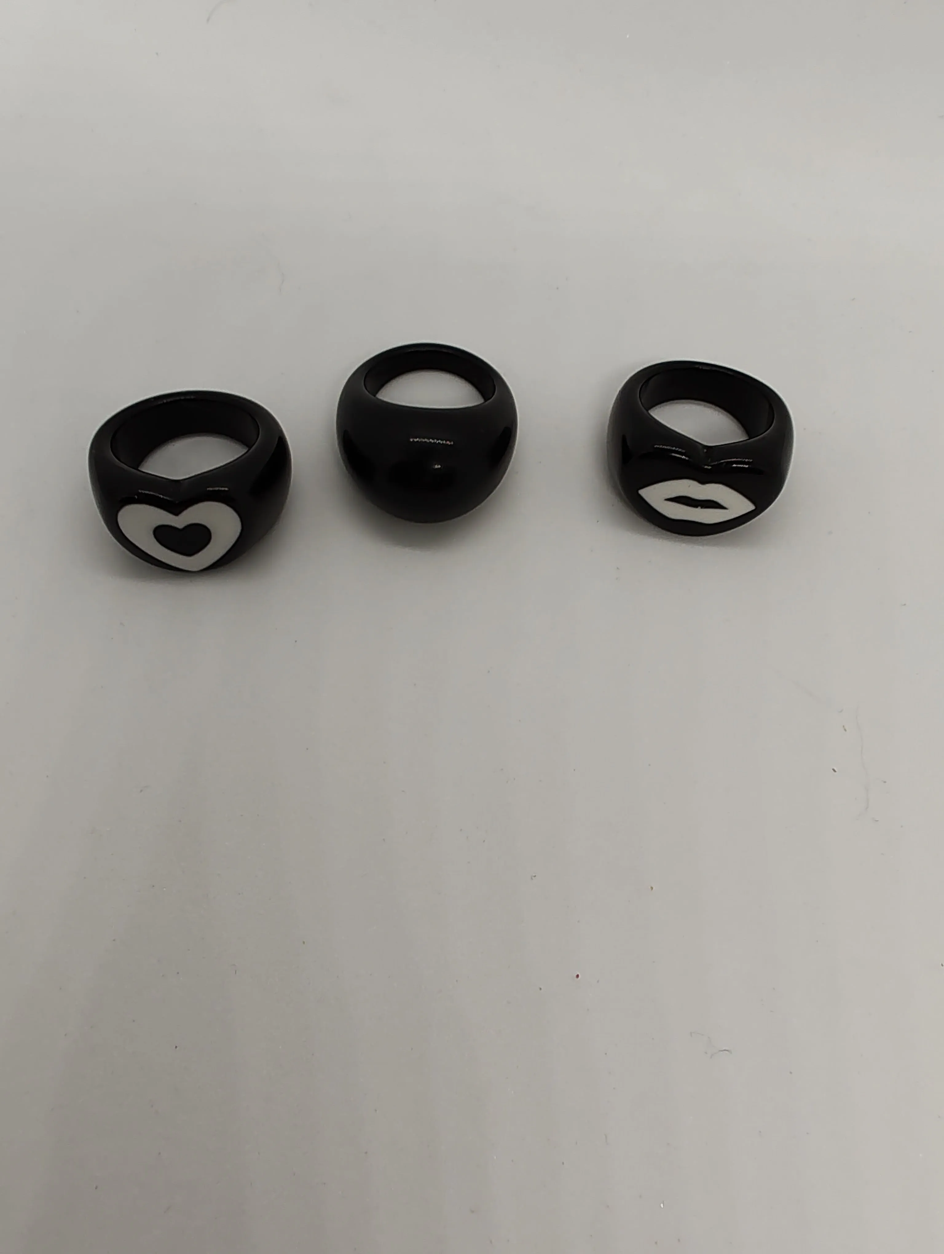 Heavy Black Resin Rings