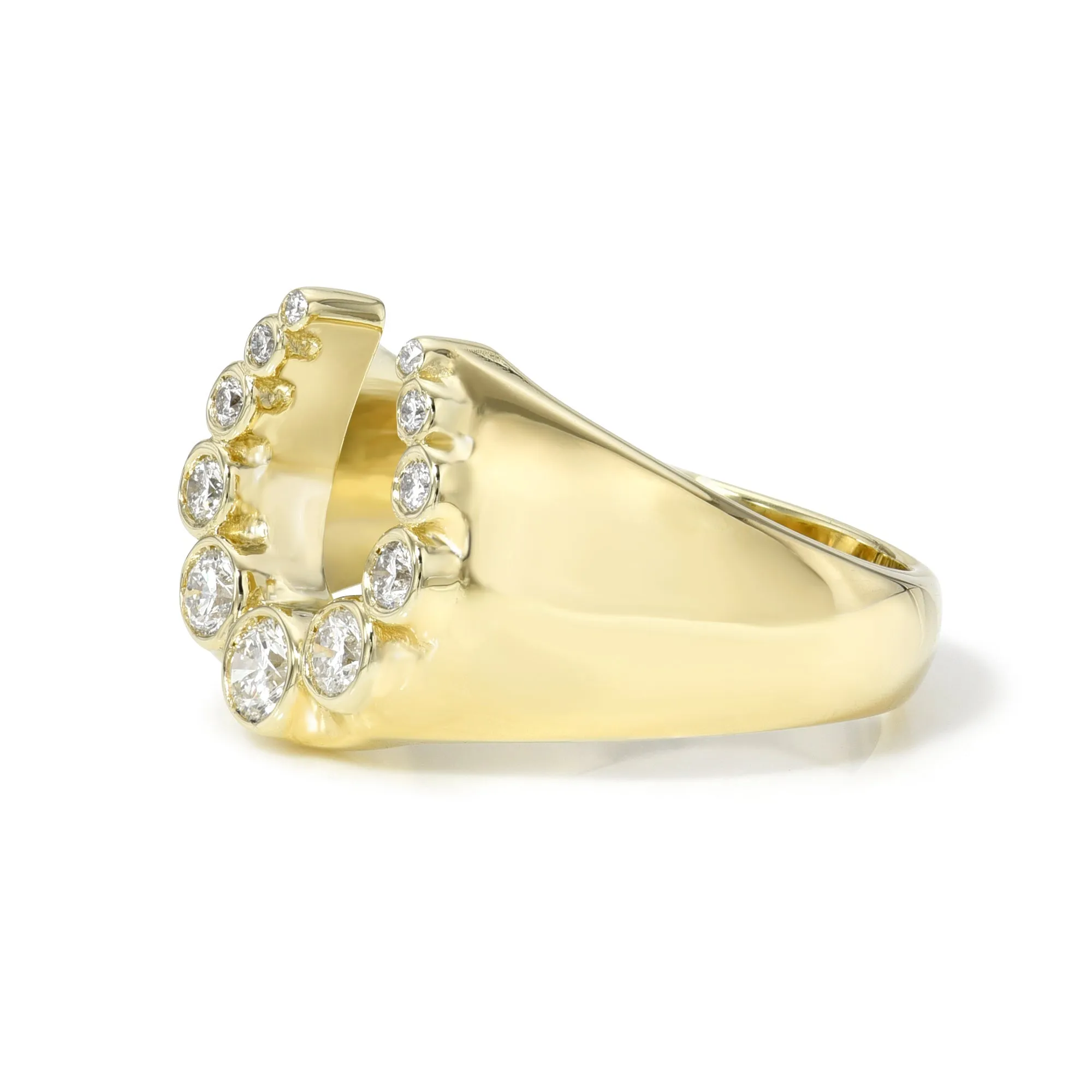 Heirloom Bezeled Diamond Horseshoe Ring