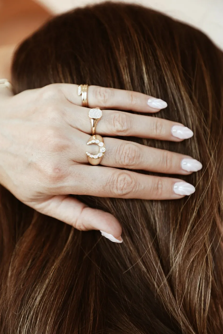 Heirloom Bezeled Diamond Horseshoe Ring